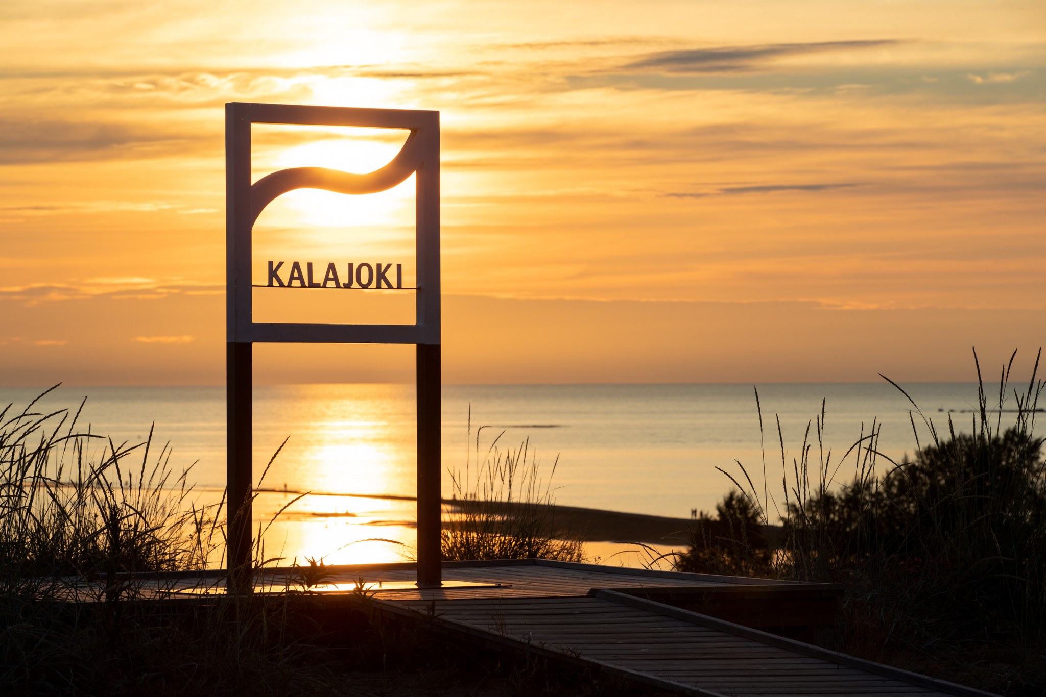 Finsko v kostce, pláž Kalajoki při západu slunce