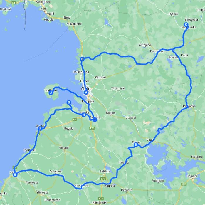 Pohjola trasa, Finsko v kostce, mapa