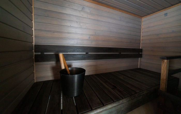 Inari, pobřežní chatka se saunou, sauna