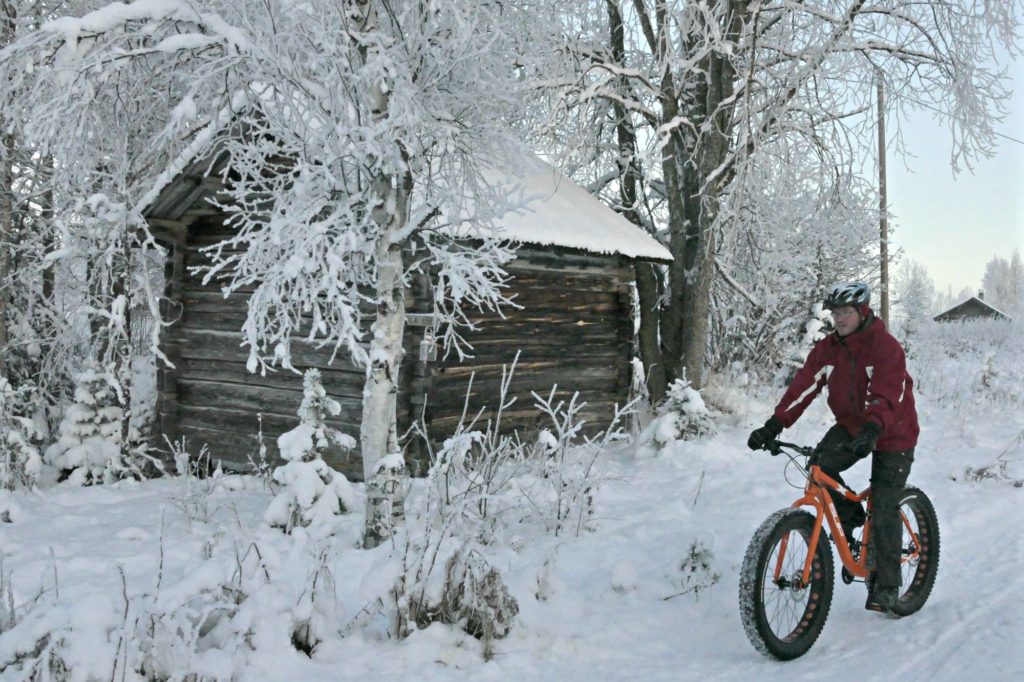 Zimní cyklistika, národní park Hossa